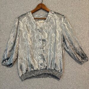 Elegant Silver Women's Top